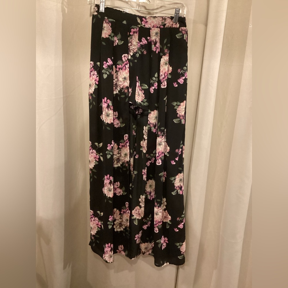 A maxi skirt with an open front and shorts